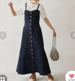 フリーズマート　バックリボンマーメイドデニムジャンパースカート　ワンピース