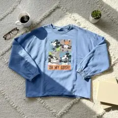 【BIGシルエット】ディズニー♡ミッキーヴィンテージ風イラストトレーナーゆるだぼ