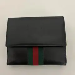 GUCCI 二つ折り財布 ブラック シェリーライン