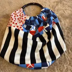 カラフルな布製トートバッグハンドメイド