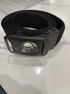 スカルブラックナイロンベルト