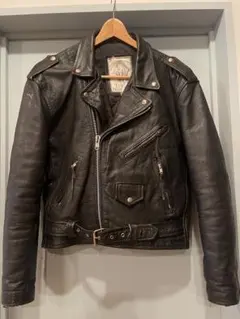 90s THE NEW AGE 本革レザー Ｗライダースジャケット