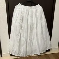 白　ロングフレアスカート　M