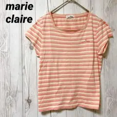 【マリクレール】半袖　Tシャツ　レディース　ボーダー　ピンク　綿１００％のサムネイル