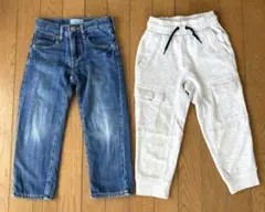Gap 裏地付きデニム＆スウェットパンツ　110