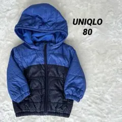 美品　UNIQLO ユニクロ　ダウン　80 ジャンパー　レッド　フード付 子供