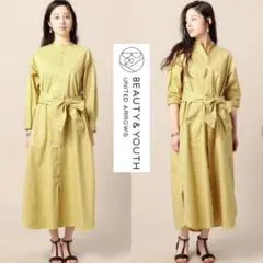 ビューティ&ユース ユナイテッドアローズ コットンタックベルトワンピース M