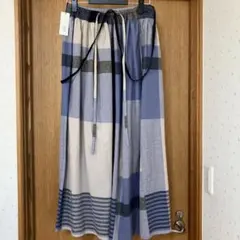 map & food 肩ひも付きチェックロングスカート