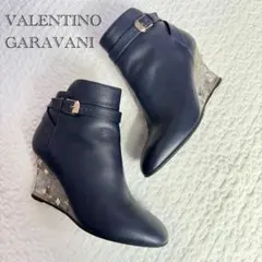 お値下げ！VALENTINO GARAVANI ブーツ 35.5 23cm 関税込【VALENTINO】ロゴ ショートブーツ (VALENTINO/ショートブーツ