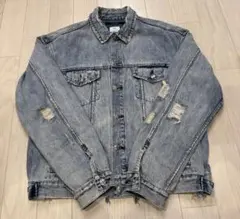 KSUBI ライトブルー ダメージデニムジャケット M