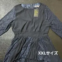 【新品タグ付】Lace Ladies レース シフォン ロングドレス XXL