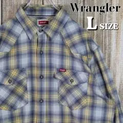 Wrangler ラングラー ウエスタンシャツ チェック柄 L フラップ 長袖