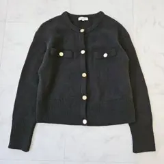 プラステ エクストラファインメリノウールミドルゲージクルーカーディガン ニット