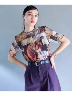 HARE フラワーコラージュシアートップス