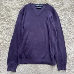 Polo by Ralph Lauren ニット パープル S Ｖネック 上品