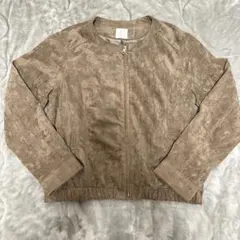 大幅値下げ★未使用★ ドレスキップ ノーカラージャケット スエード調 ワールド