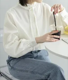 【美品】Discoat 前後2WAYボウタイフリルブラウス