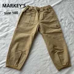 マーキーズ MARKEY'S ヒッコリー柄 長ズボン 100 マスタードカラー