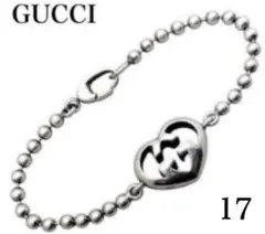 【美品】GUCCI ハート インターロッキングボールチェーンブレスレット　17のサムネイル