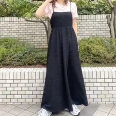 【大人気❁】 Ungrid ジャカードキャミワンピース ブラック