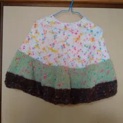 ハンドメイド、キッズ用ポンチョ(ブラウン)