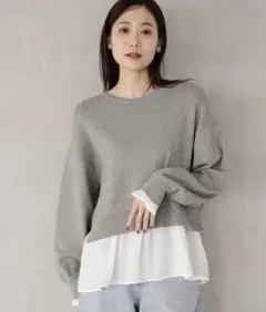 新品タグ付 グローバルワーク メルティ ドッキングプルオーバー ニット　 L