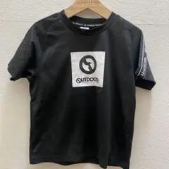 アウトドア　キッズ　ロゴ　プリントT 黒150cm ドライ半袖tシャツ　ブラックのサムネイル
