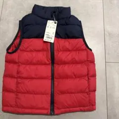 UNIQLO KIDS ダウンベスト 110 レッド/ネイビー