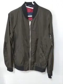 訳あり ZARA メンズ MA-1 カーキ ブルゾン アウター