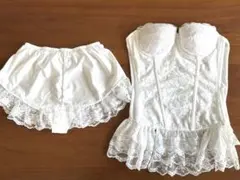 ブライダルインナーセットD65 コルセット　下着　ビスチェ　ホワイトレース