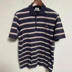 LACOSTE ラコステ ネイビー ボーダー ポロシャツ 3