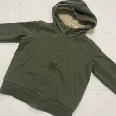 ユニクロ ボアパーカー フルジップ カーキ 110
