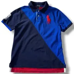 ポロラルフローレン ビッグポニー 切り替え ポロシャツ クレイジーパターン