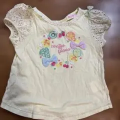 mezzo piano フルーツ刺繍 パフスリーブTシャツ 120