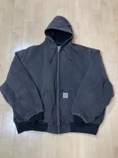 90s usa製 carhartt アクティブジャケット 墨黒 フェード