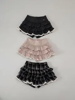 andwang Charm frill cullotte mini skirt