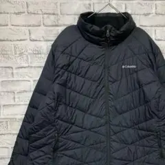 コロンビア　マウンテンパーカー中綿　ブラック2XL ロゴ刺繍アウトドア0121