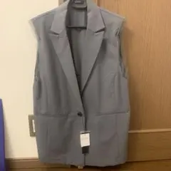 新品　ジーナシス　バックデザインジレ　グレー