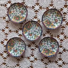 有田焼　花柄皿 5枚セット 約10cm　お醤油皿
