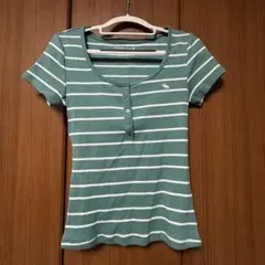 Abercrombie & Fitch 半袖Tシャツ リブ ヘンリートップ