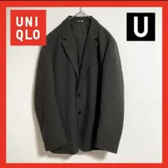 【美品】　UNIQLO U ウールブレンドジャケット　ブラウン　L 茶色