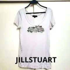 JILLSTUART 半袖 Tシャツ 花柄刺繍 ベージュ オシャレデザイン 難有のサムネイル
