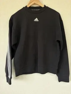adidas クルーネック ラインスウェット ブラック　Mサイズのサムネイル