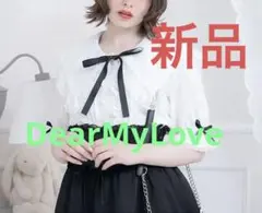 【新品】DearMyLove 刺繍レースフリルセーラーブラウス　ホワイト　Mのサムネイル