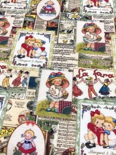 マーガレット&ソフィ　シーチング　生地　はぎれ