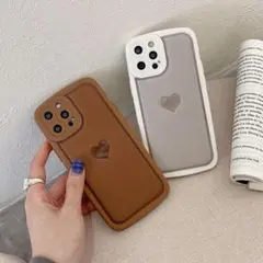 Phone12pro ハート カバー スマホケース 対応 花 グレー s004m