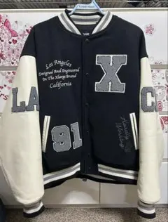 XLARGE スタジャン ブラック/ホワイト Мサイズ