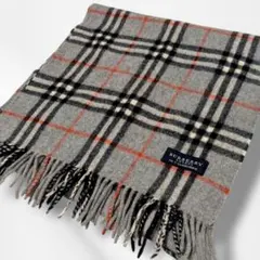 ヴィンテージ バーバリー マフラー カシミア100% グレー ノバチェック