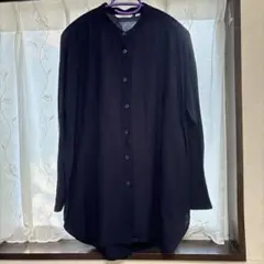 【UNIQLO】リネン　ノーカラーシャツ（レーヨン混）