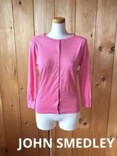 ジョンスメドレー/トップス/カーディガン/ニット/XS/コットン/ピンク